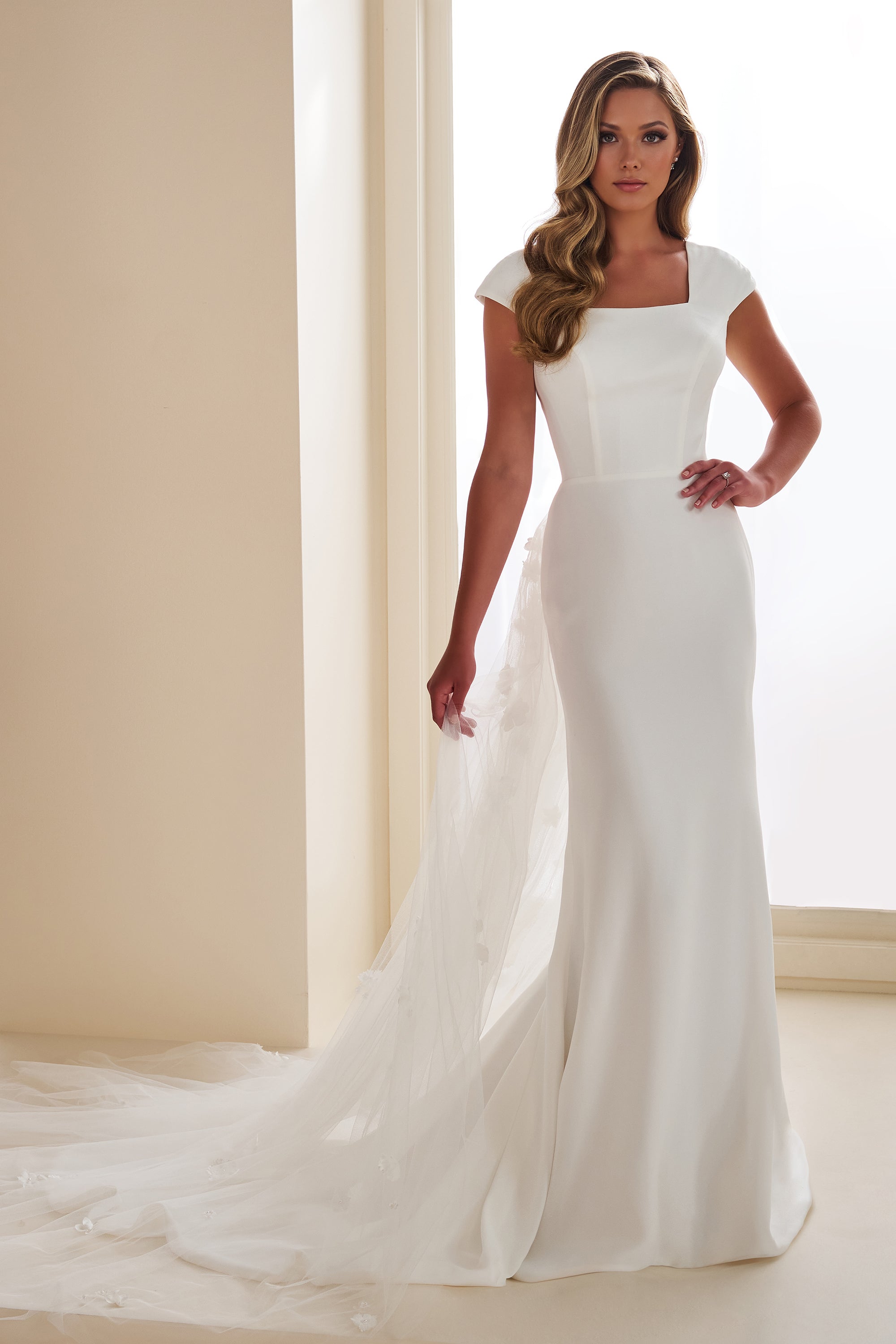 ready to ship wedding dresses Ready to Ship Wedding Dress // Simple Wedding Dress Long Sleeves Dress Reception Dress Minimalist White Dress SAMPLE SALE