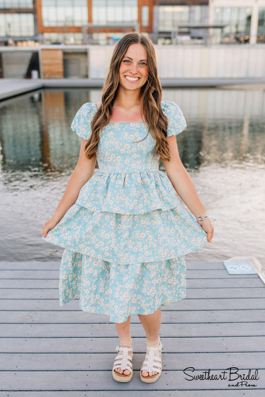 H5154-Teal Blue Formal Wear